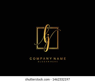 Initial FJ beauty monogram and elegant logo design, handwriting logo of initial signature, wedding, fashion, floral and botanical with creative template.