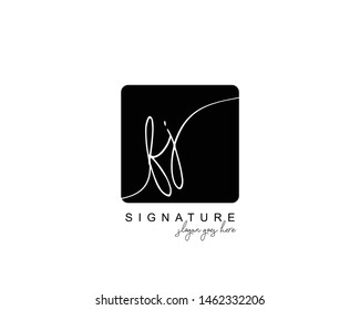 Initial FJ beauty monogram and elegant logo design, handwriting logo of initial signature, wedding, fashion, floral and botanical with creative template.