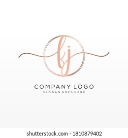 Ursprüngliche FJ Beauty-Monogramm und elegantes Logo-Design, Handschrift Logo der ersten Signatur, Hochzeit, Mode, Blumen und botanisch mit kreativen Vorlage.