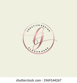 Initial FJ beauty monogram and elegant logo design, handwriting logo of initial signature, wedding, fashion, floral and botanical with creative template.