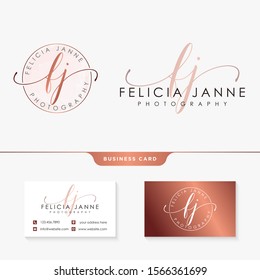 initial fj feminine logo collections template  vector