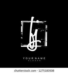 Initial FJ handwriting logo vector