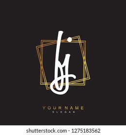 Initial FJ handwriting logo vector