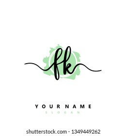 Initial FK handwriting logo