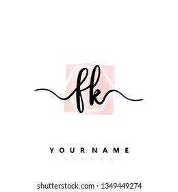 Initial FK handwriting logo