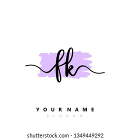 Initial FK handwriting logo