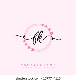 Initial FK handwriting logo