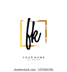 Initial FK handwriting logo vector