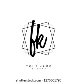 Initial FK handwriting logo vector