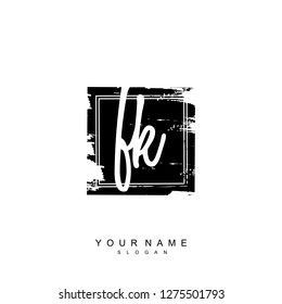 Initial FK handwriting logo vector