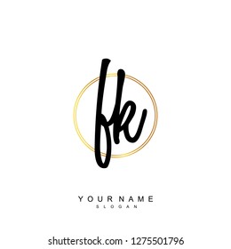 Initial FK handwriting logo vector