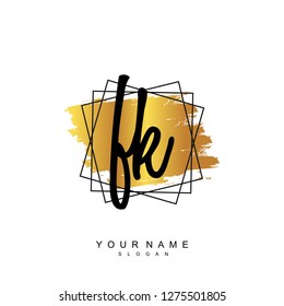 Initial FK handwriting logo vector