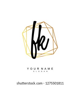 Initial FK handwriting logo vector