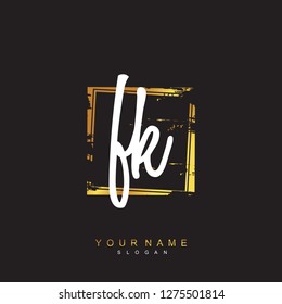 Initial FK handwriting logo vector