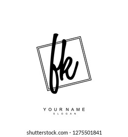 Initial FK handwriting logo vector