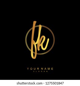 Initial FK handwriting logo vector