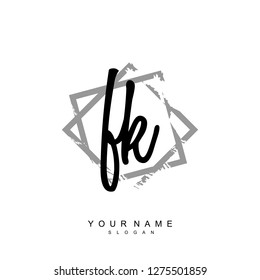 Initial FK handwriting logo vector