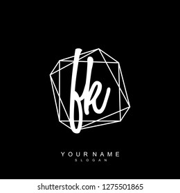 Initial FK handwriting logo vector