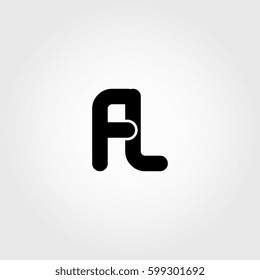 initial fl black business logo