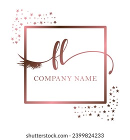 Initial FL calligraphy company eye and eyelash handwriting