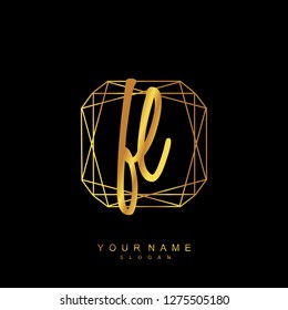 Initial FL handwriting logo vector