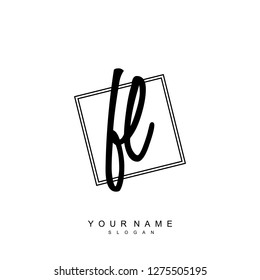 Initial FL handwriting logo vector