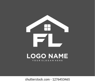 Initial FL home logo vector.