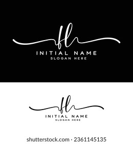 Initial FL fl logo design, handwriting logo of initial signature