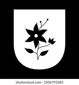 Initial flower Logo combine with letter U vector template
