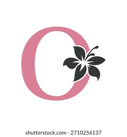 Initial Flower Logo kombinieren mit Buchstabe O Vektorvorlage