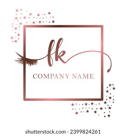Initial FM calligraphy company eye and eyelash handwriting