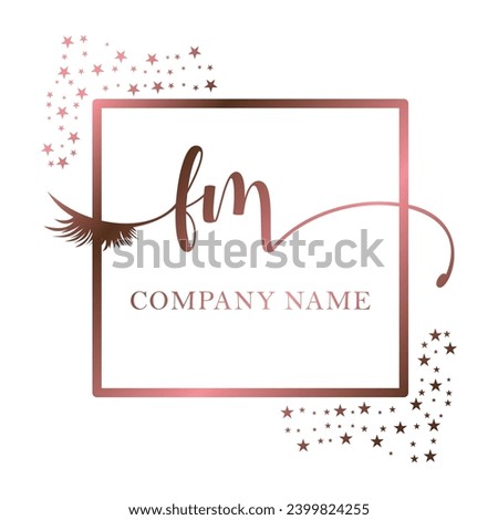 Initial FM calligraphy company eye and eyelash handwriting