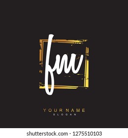 Initial FM handwriting logo vector