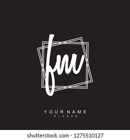 Initial FM handwriting logo vector