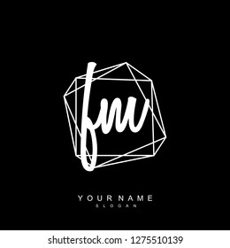 Initial FM handwriting logo vector