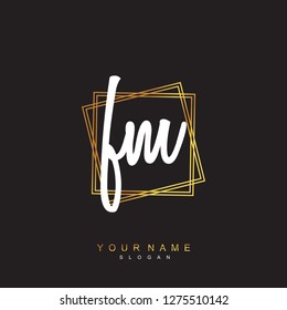 Initial FM handwriting logo vector