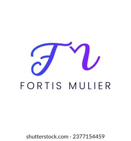 Diseño inicial del logotipo de la compañía de letras fm