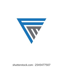 Diseño inicial del logotipo de la letra de FM, Vector de diseño del logotipo de FM, logotipo inicial de la letra de MF, diseño del icono de MF para los negocios