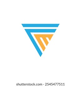 Diseño inicial del logotipo de la letra de FM, Vector de diseño del logotipo de FM, logotipo inicial de la letra de MF, diseño del icono de MF para los negocios