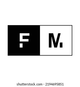 firma de financiación de carta comercial con logotipo de FM inicial