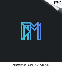 Initial FM Logo monogram design template. Simple elegant shape style modern logo.