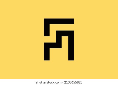 Monograma moderno FM inicial y elegante diseño de logotipo, logotipo de icono de vectores de letras profesionales sobre fondo de lujo.