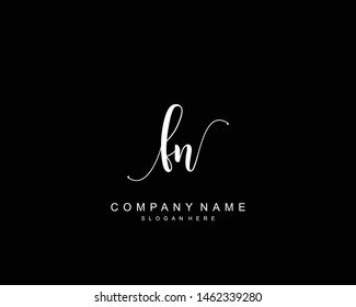 Initial FN beauty monogram and elegant logo design, handwriting logo of initial signature, wedding, fashion, floral and botanical with creative template.