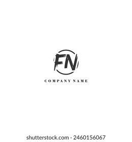 Initial FN brush logo company trend identity