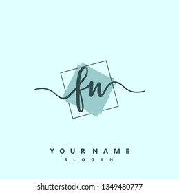 Initial FN handwriting logo