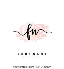 Initial FN handwriting logo