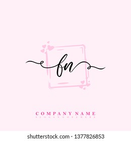 Initial FN handwriting logo