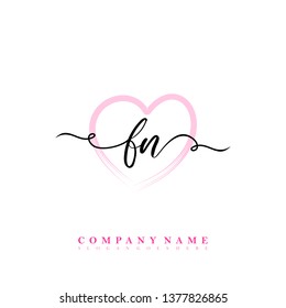 Initial FN handwriting logo
