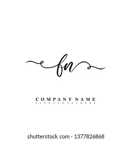 Initial FN handwriting logo