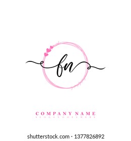 Initial FN handwriting logo